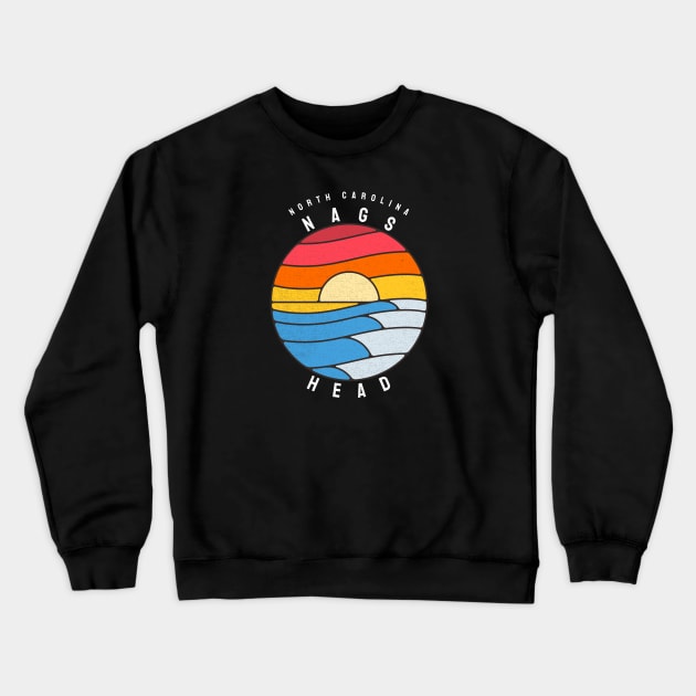 Nags Head, NC Stained Glass Sunrise Summertime Crewneck Sweatshirt by Contentarama